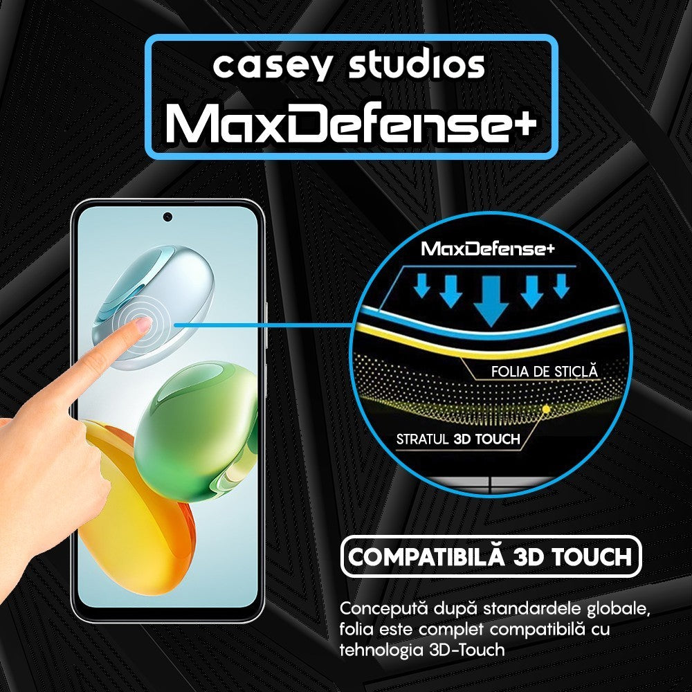 Folie Sticla MaxDefense+ - Honor Play 60 Plus - Negru