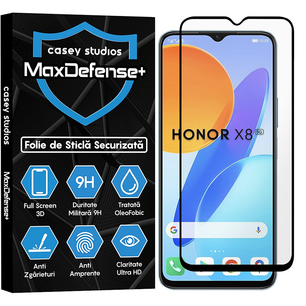 Folie Sticla MaxDefense+ - Honor X6/X8 5G - Negru