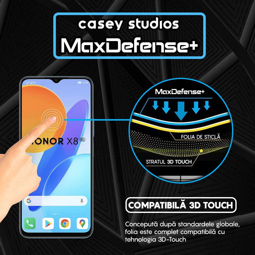 Folie Sticla MaxDefense+ - Honor X6/X8 5G - Negru