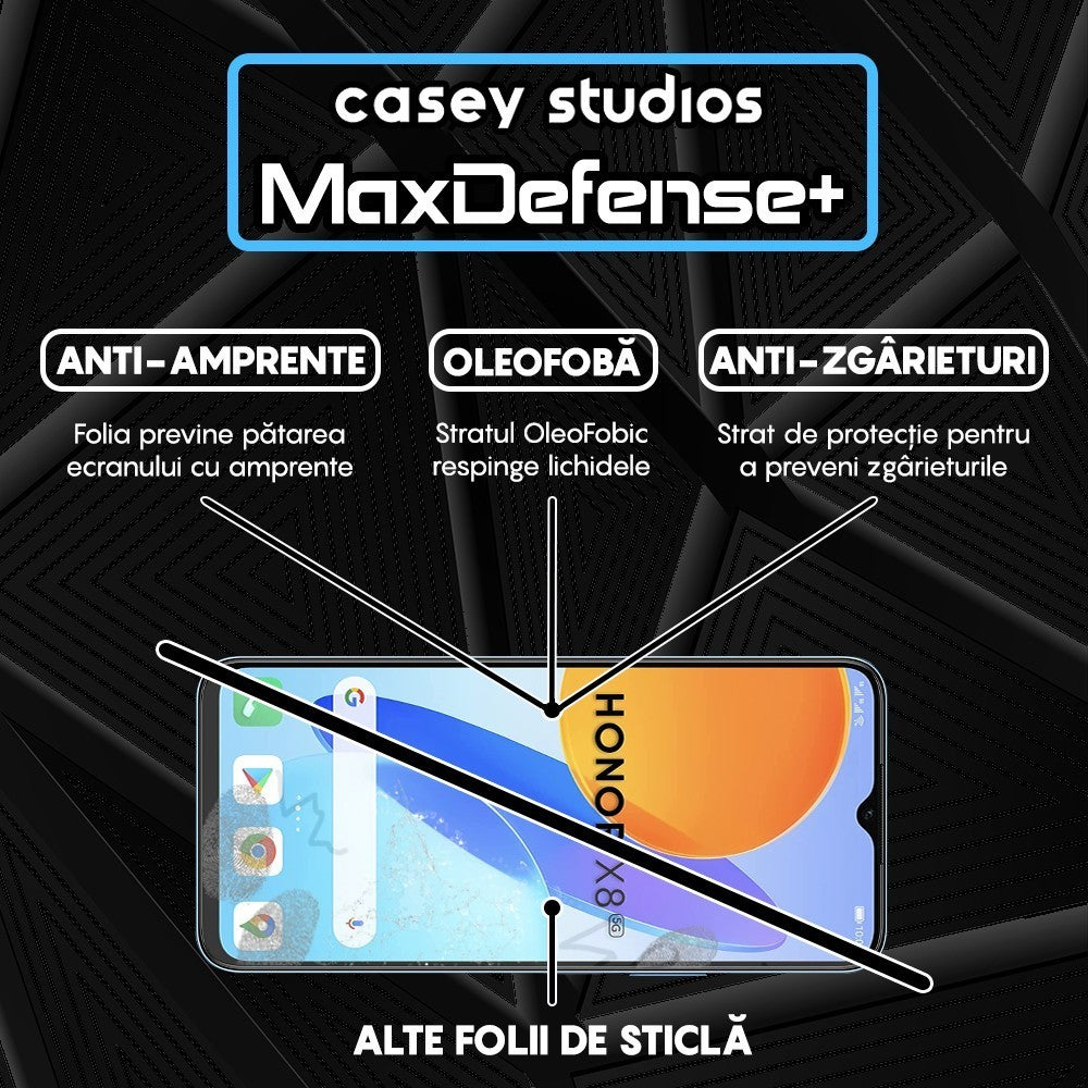 Folie Sticla MaxDefense+ - Honor X6/X8 5G - Negru