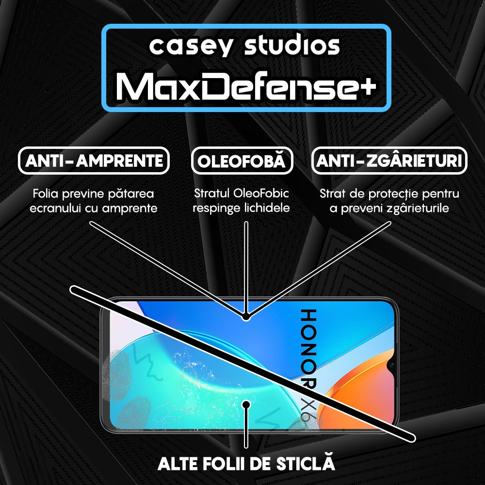 Folie Sticla MaxDefense+ - Honor X6b - Negru