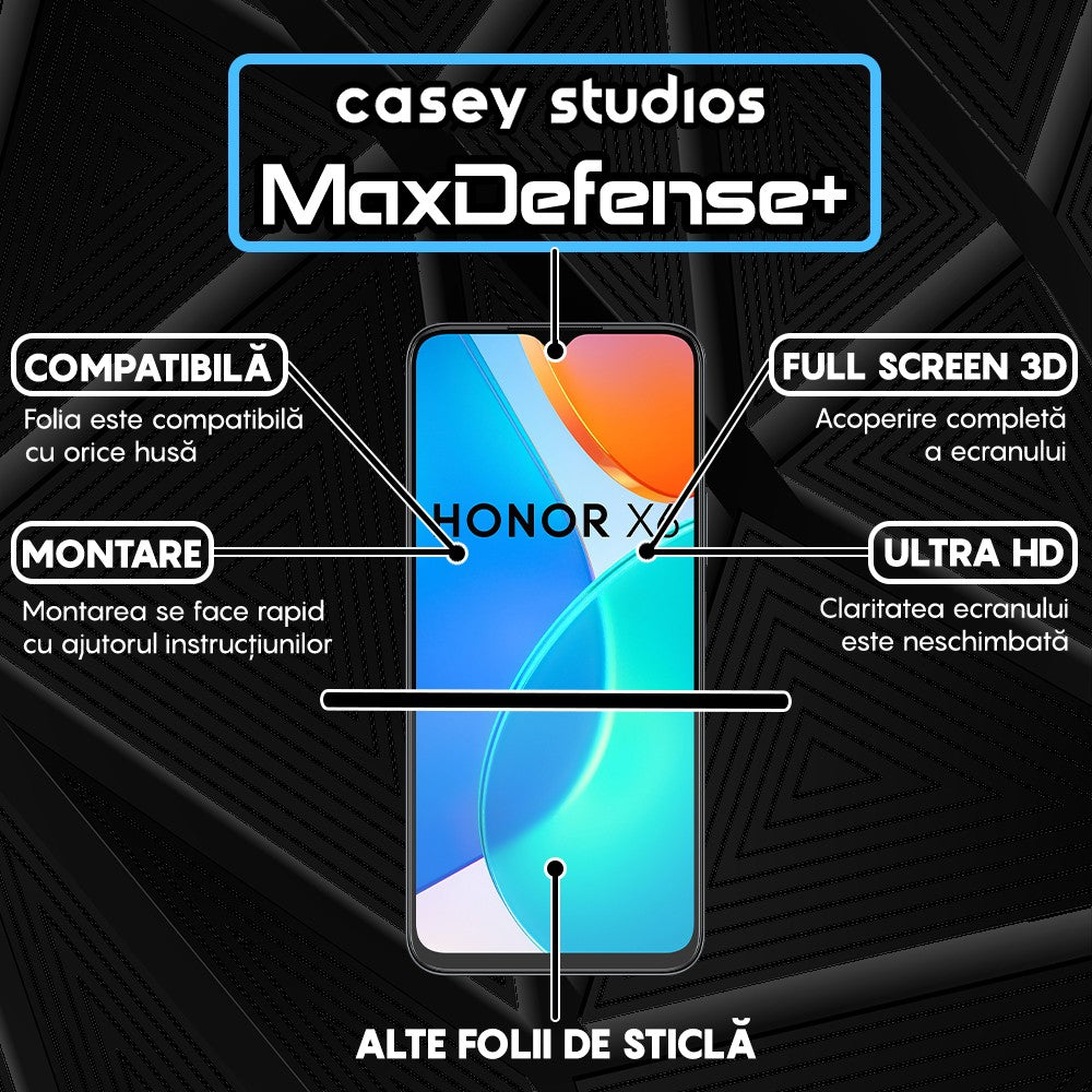 Folie Sticla MaxDefense+ - Honor X6b - Negru
