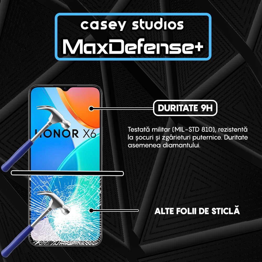 Folie Sticla MaxDefense+ - Honor X6b - Negru