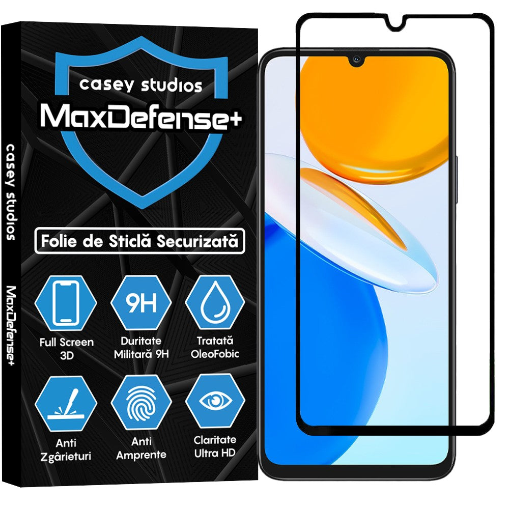 Folie Sticla MaxDefense+ - Honor X7 - Negru