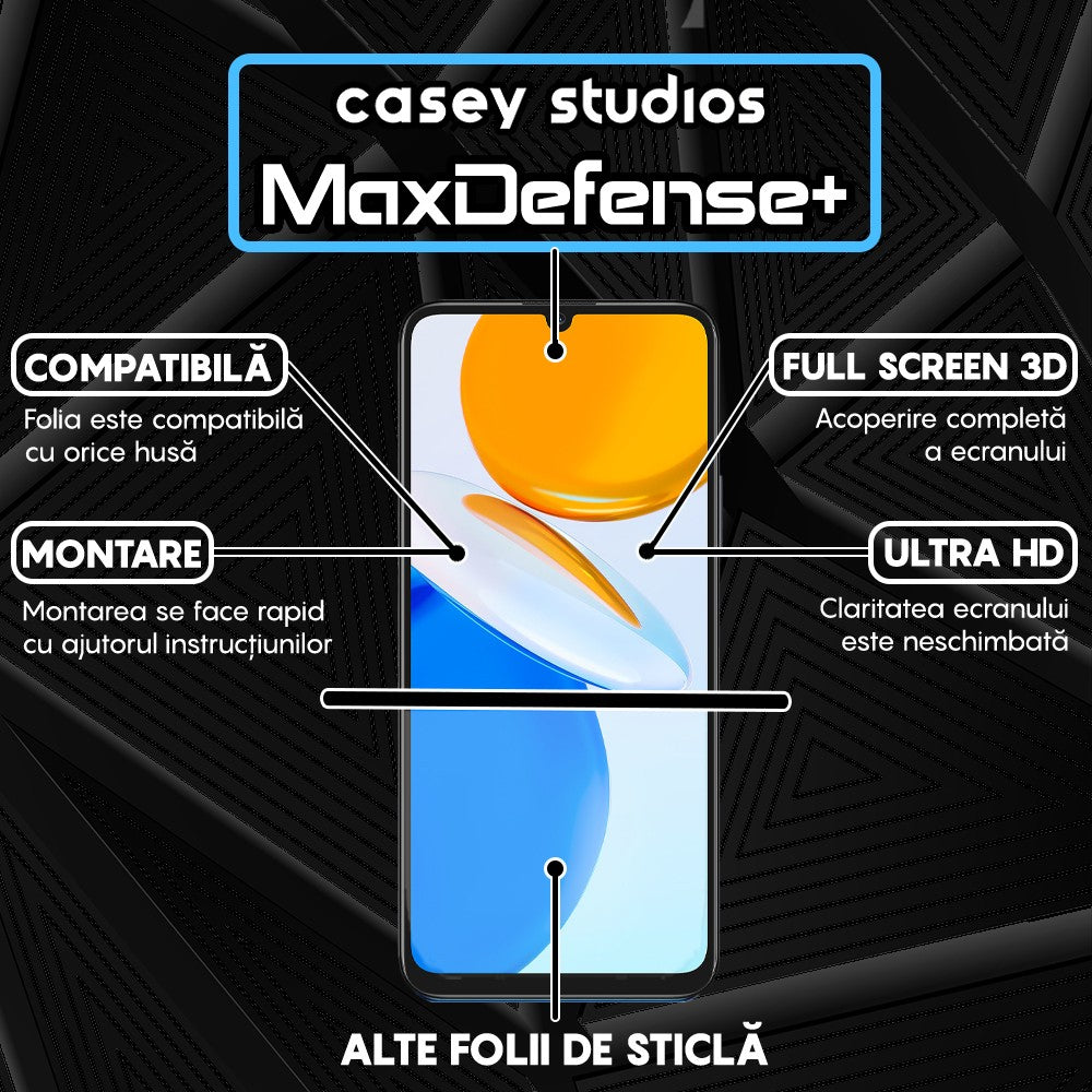 Folie Sticla MaxDefense+ - Honor X7 - Negru