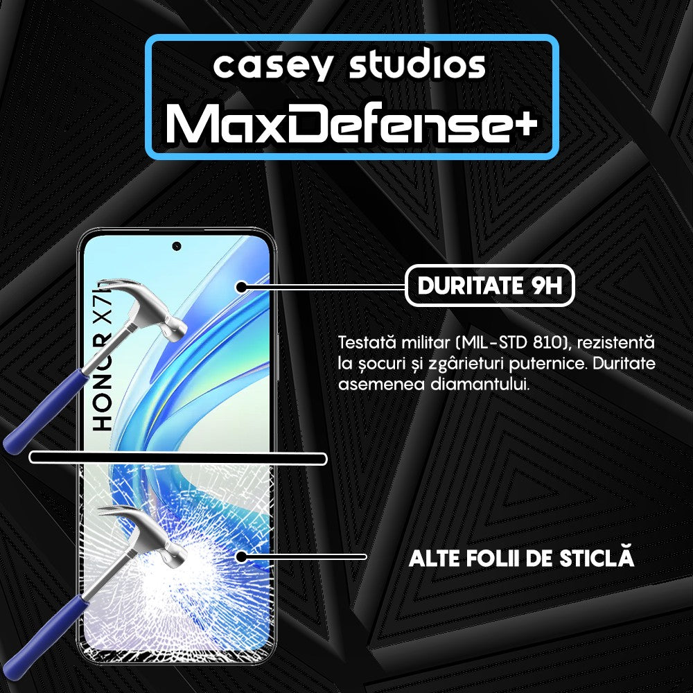 Folie Sticla MaxDefense+ - Honor X7b/X7b 5G/X7b 5G (50 MP) - Negru