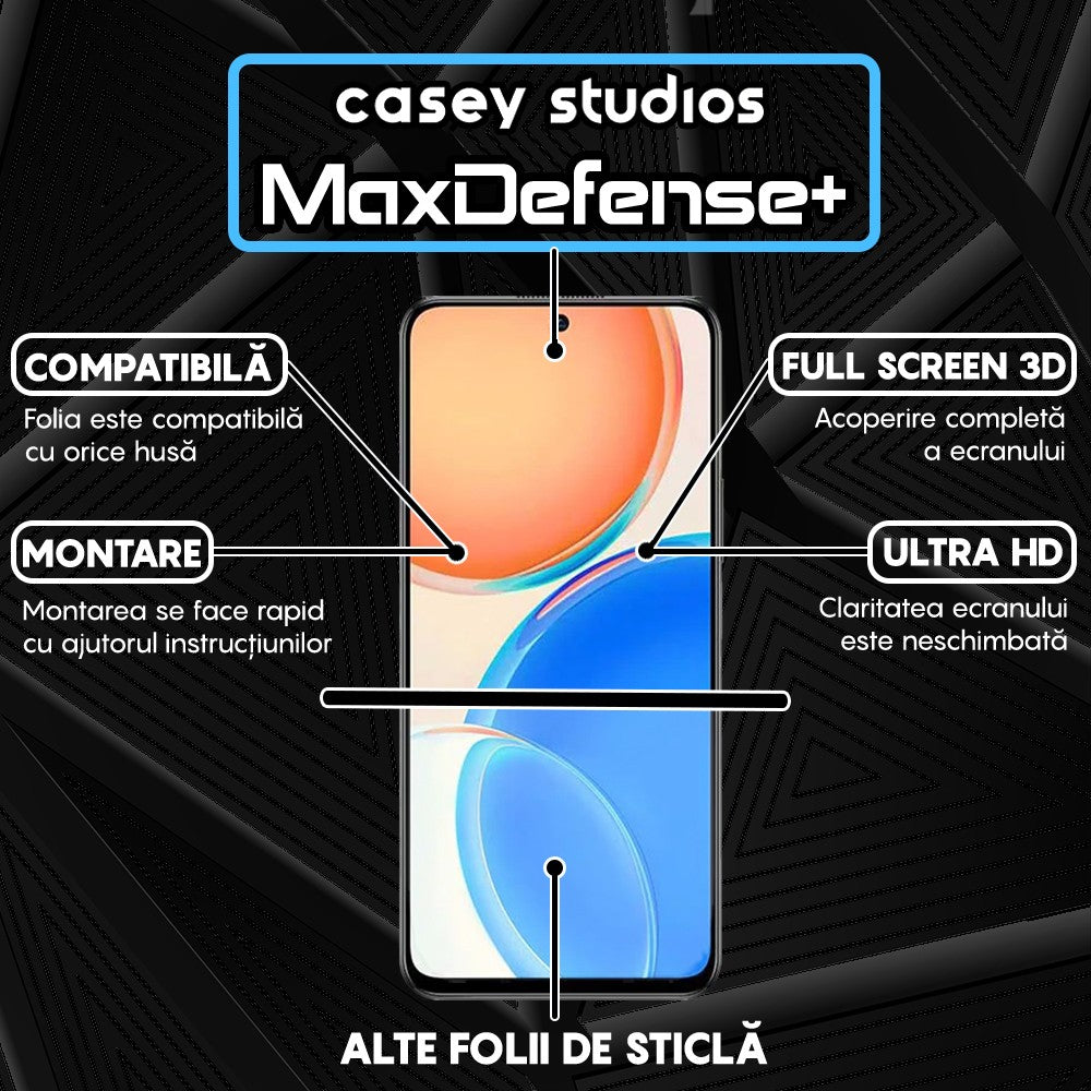 Folie Sticla MaxDefense+ - Honor X8 4G/X8a - Negru