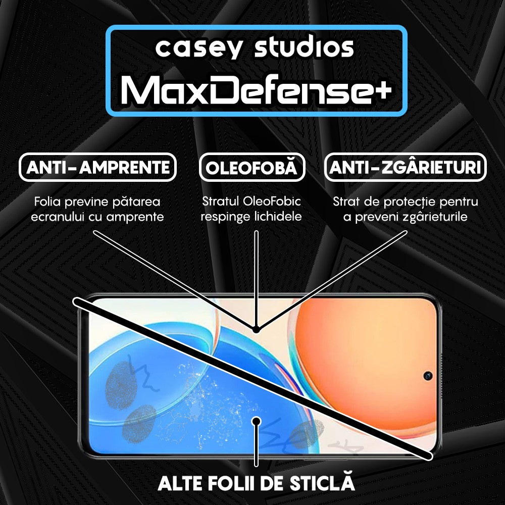 Folie Sticla MaxDefense+ - Honor X8 4G/X8a - Negru