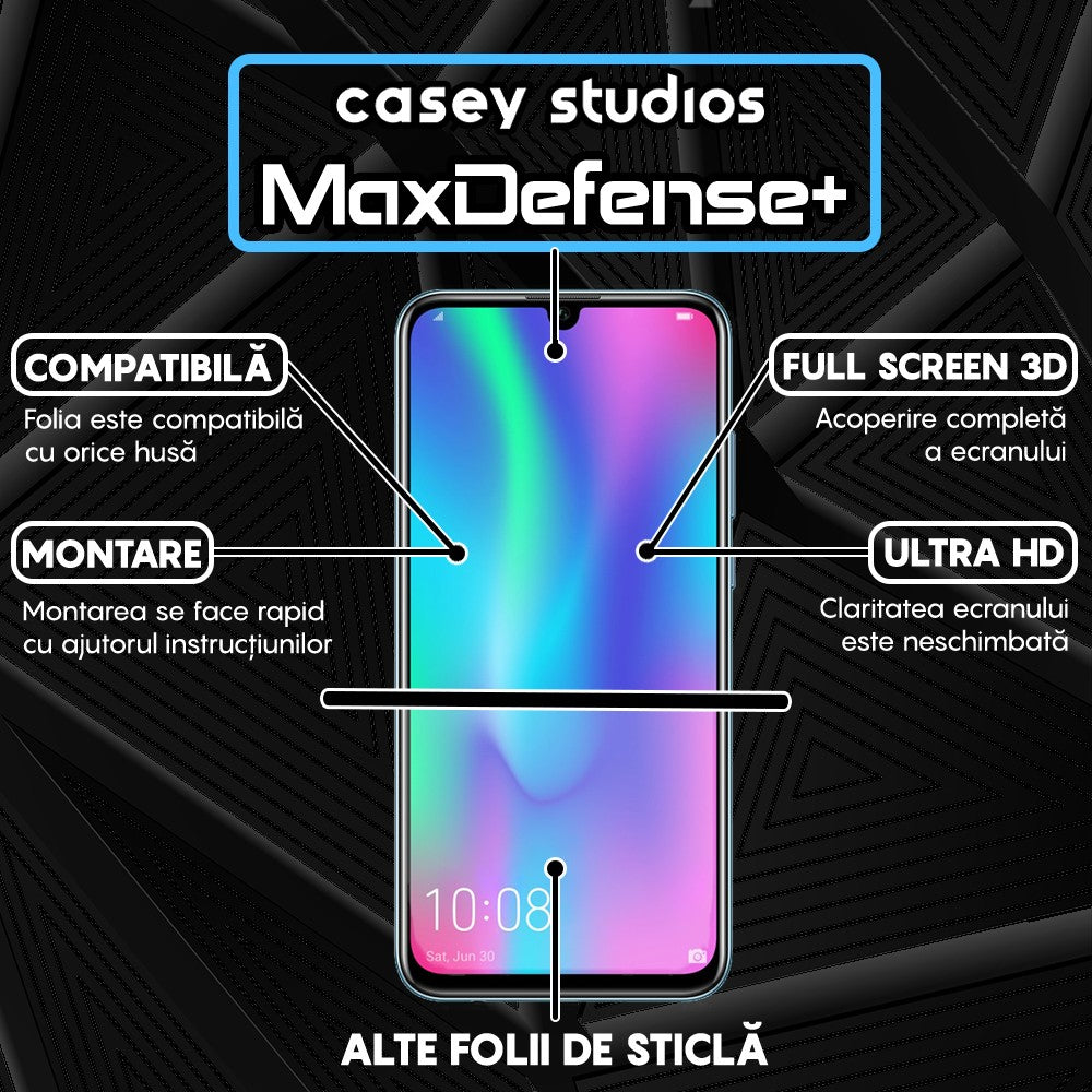 Folie Sticla MaxDefense+ - Huawei Honor 10 Lite/Honor 20 Lite/P Smart 2019/P Smart Plus 2019 - Negru
