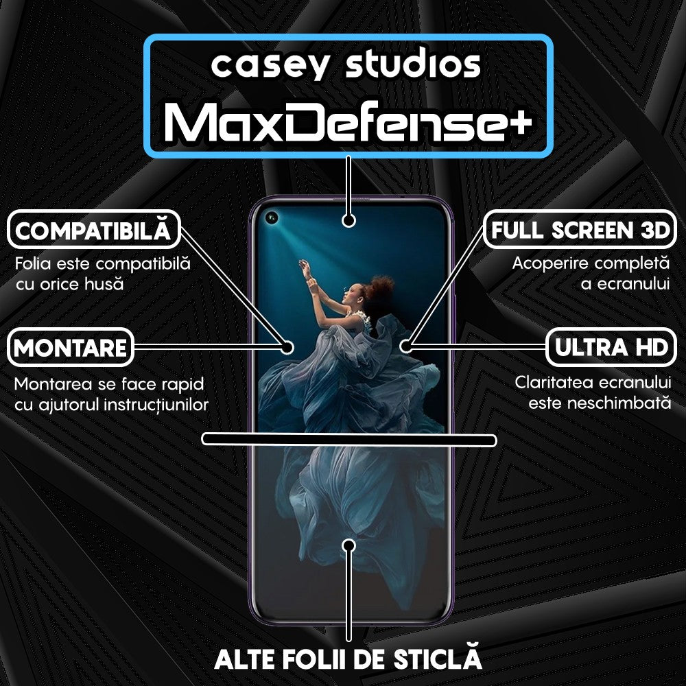 Folie Sticla MaxDefense+ - Huawei Honor 20/Honor 20 Pro/Mate 30 Lite/Nova 5T - Negru