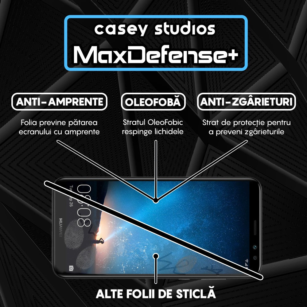 Folie Sticla MaxDefense+ - Huawei Mate 10 Lite - Negru