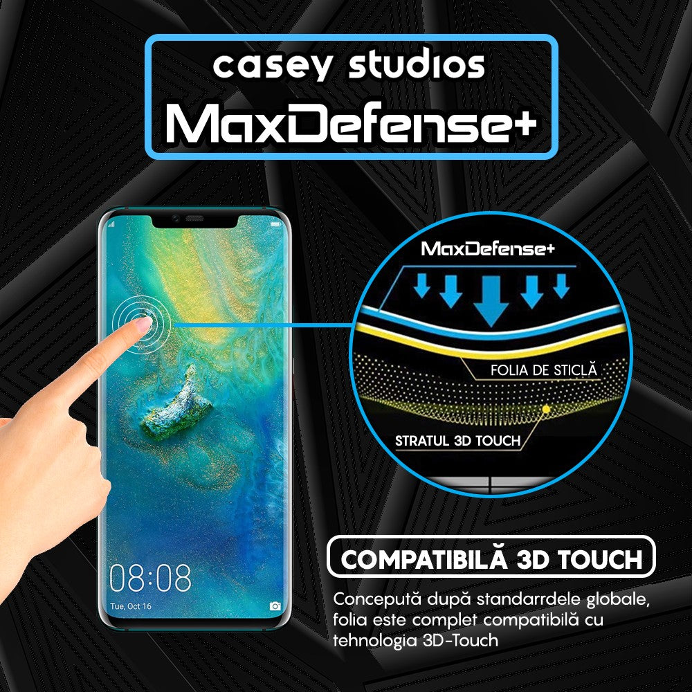 Folie Sticla MaxDefense+ - Huawei Mate 20 Pro - Negru