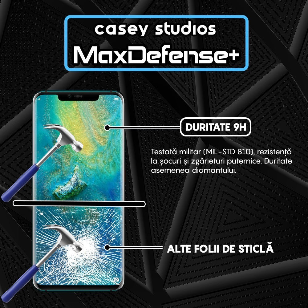 Folie Sticla MaxDefense+ - Huawei Mate 20 Pro - Negru