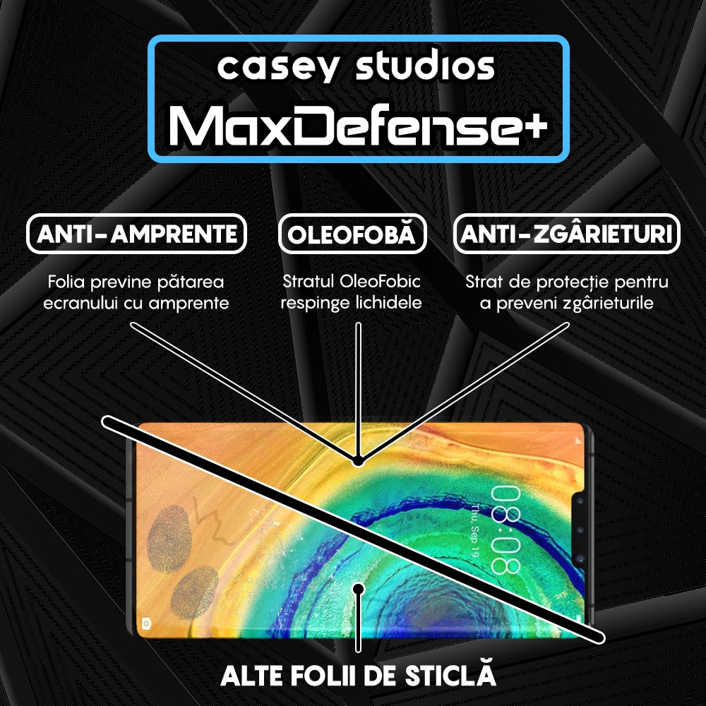 Folie Sticla MaxDefense+ - Huawei Mate 30 Pro/Mate 30 Pro 5G - Negru