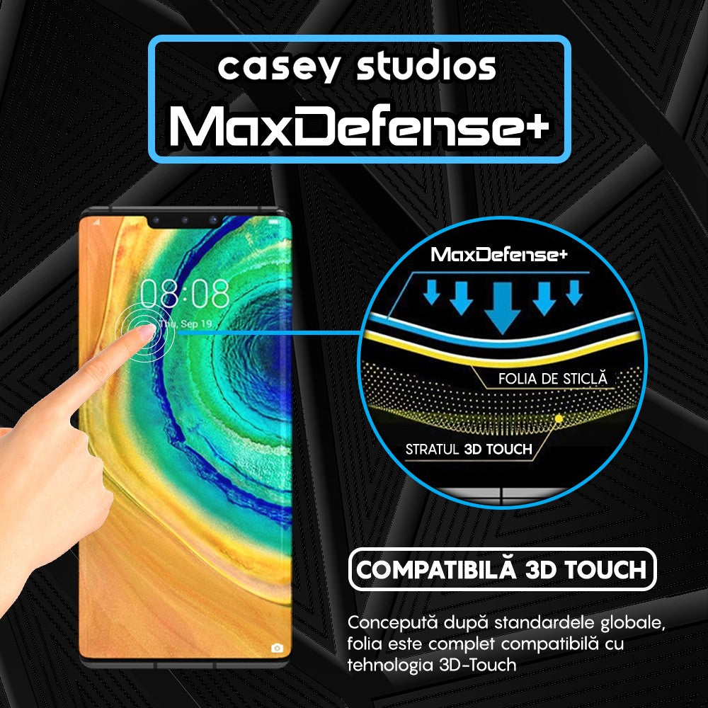 Folie Sticla MaxDefense+ - Huawei Mate 30 Pro/Mate 30 Pro 5G - Negru