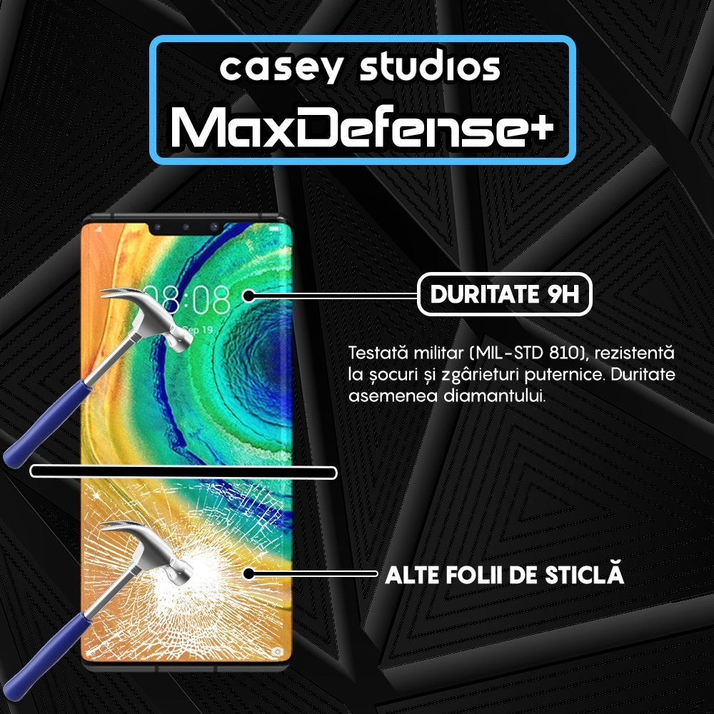 Folie Sticla MaxDefense+ - Huawei Mate 30 Pro/Mate 30 Pro 5G - Negru