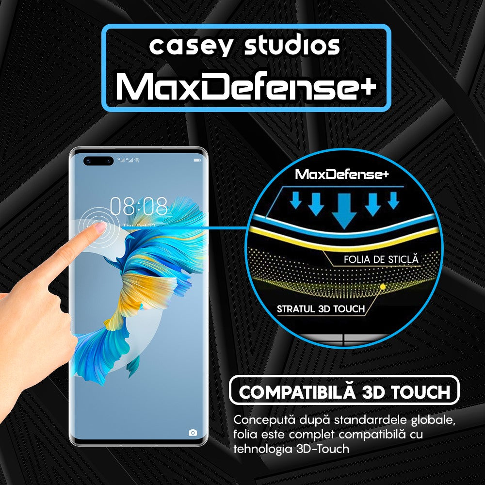 Folie Sticla MaxDefense+ - Huawei Mate 40 Pro - Negru