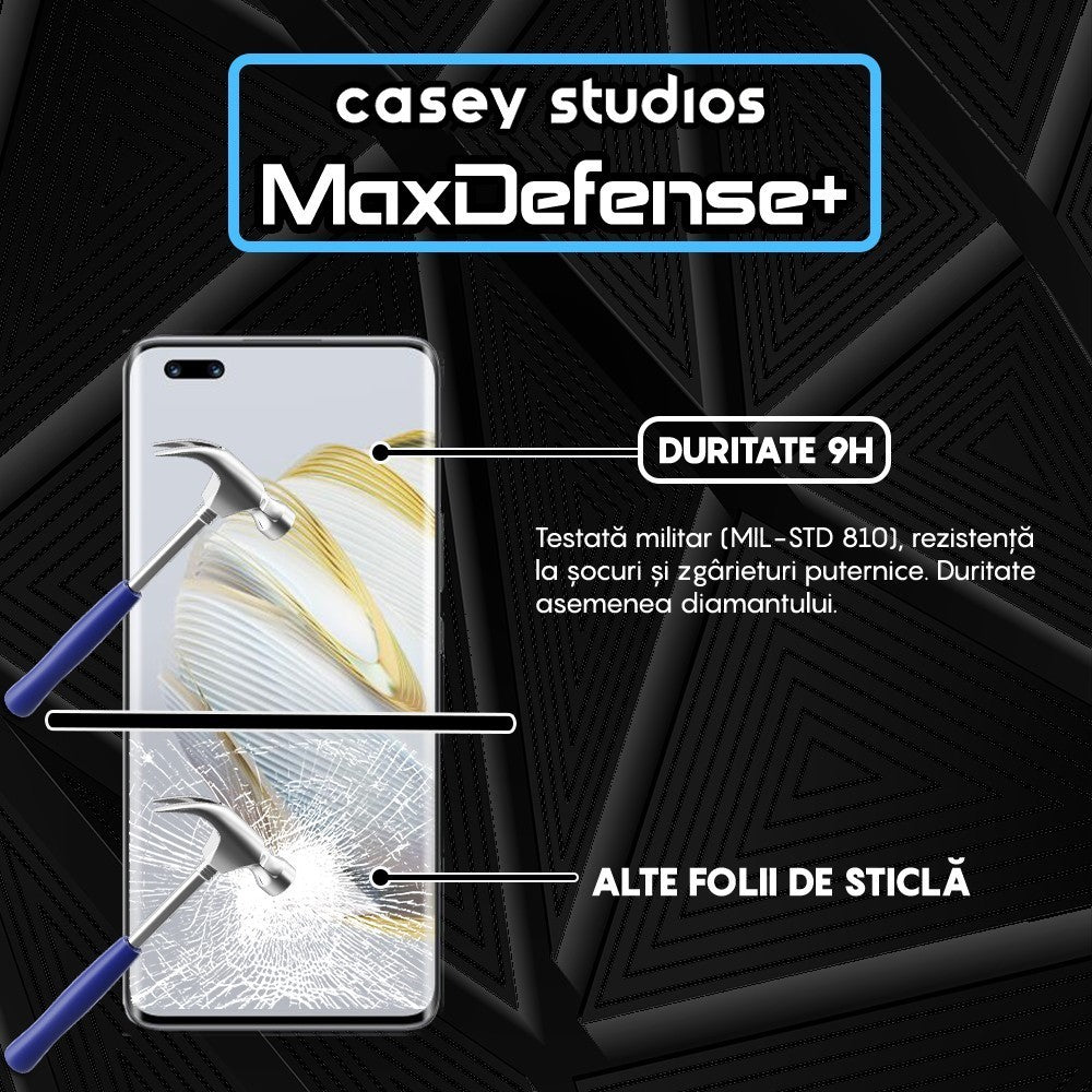 Folie Sticla MaxDefense+ - Huawei nova 10 Pro - Negru
