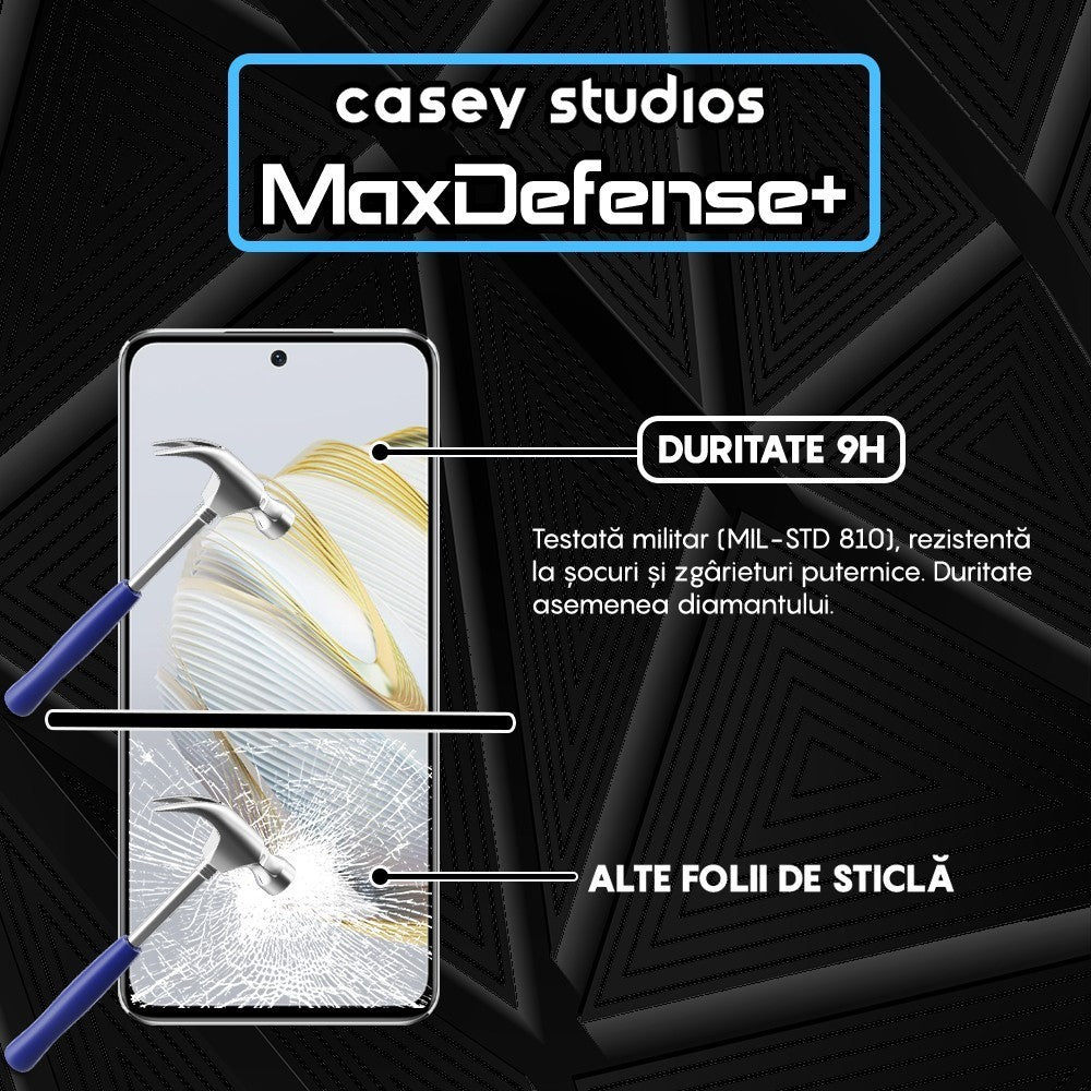 Folie Sticla MaxDefense+ - Huawei nova 10 SE - Negru