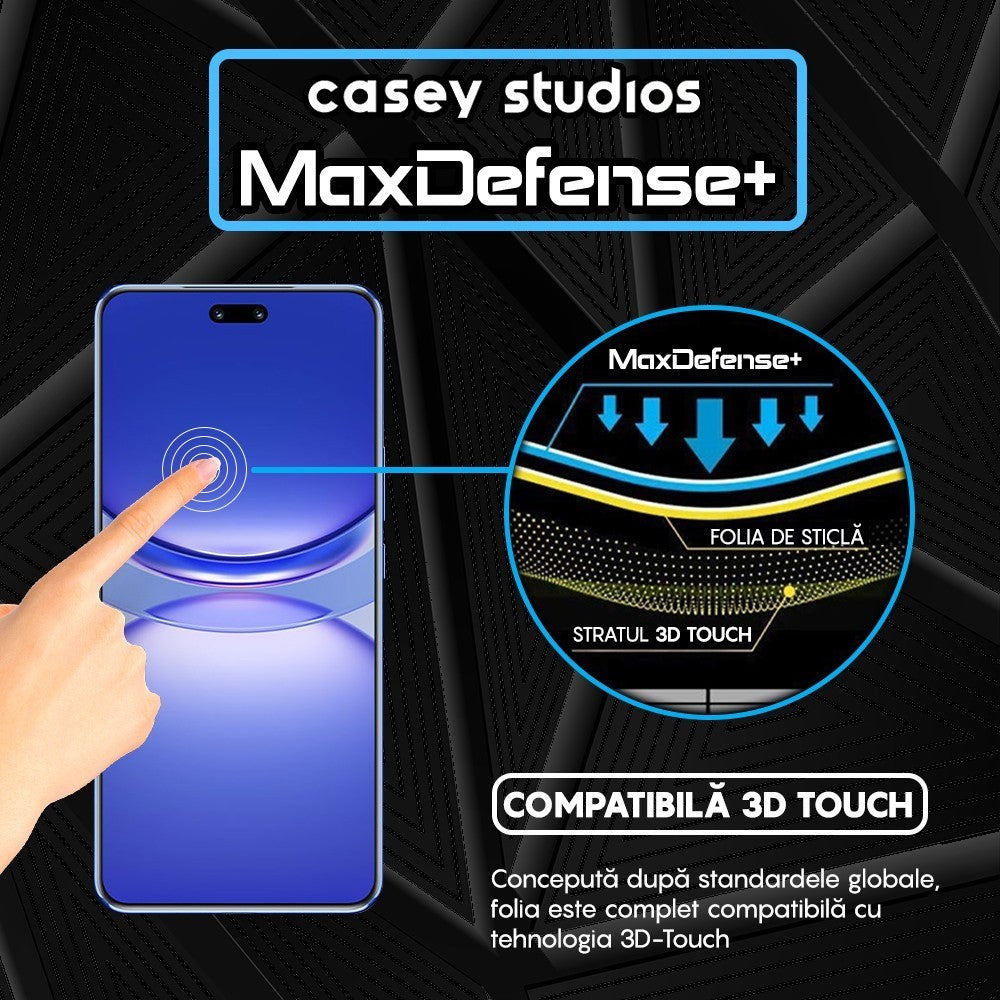 Folie Sticla MaxDefense+ - Huawei nova 12 - Negru