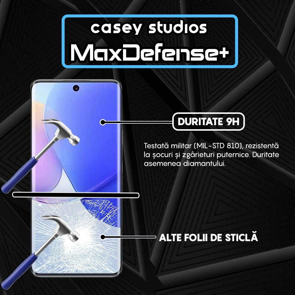 Folie Sticla MaxDefense+ - Huawei nova 9 SE - Negru
