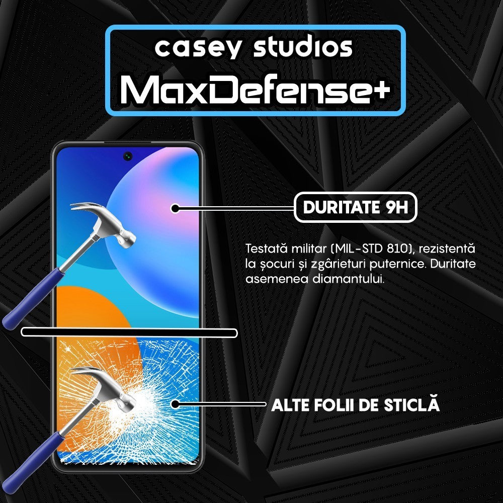 Folie Sticla MaxDefense+ - Huawei P smart 2021 - Negru