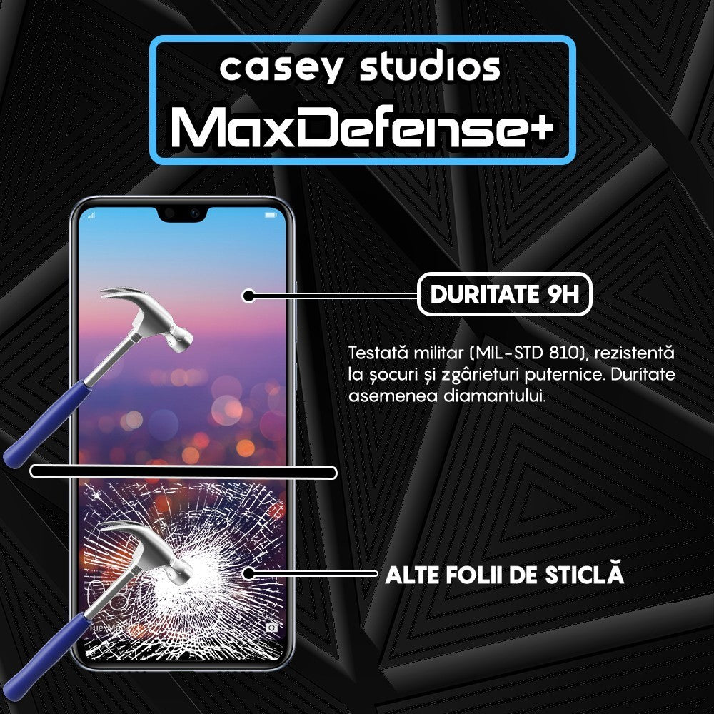 Folie Sticla MaxDefense+ - Huawei P20 Pro - Negru