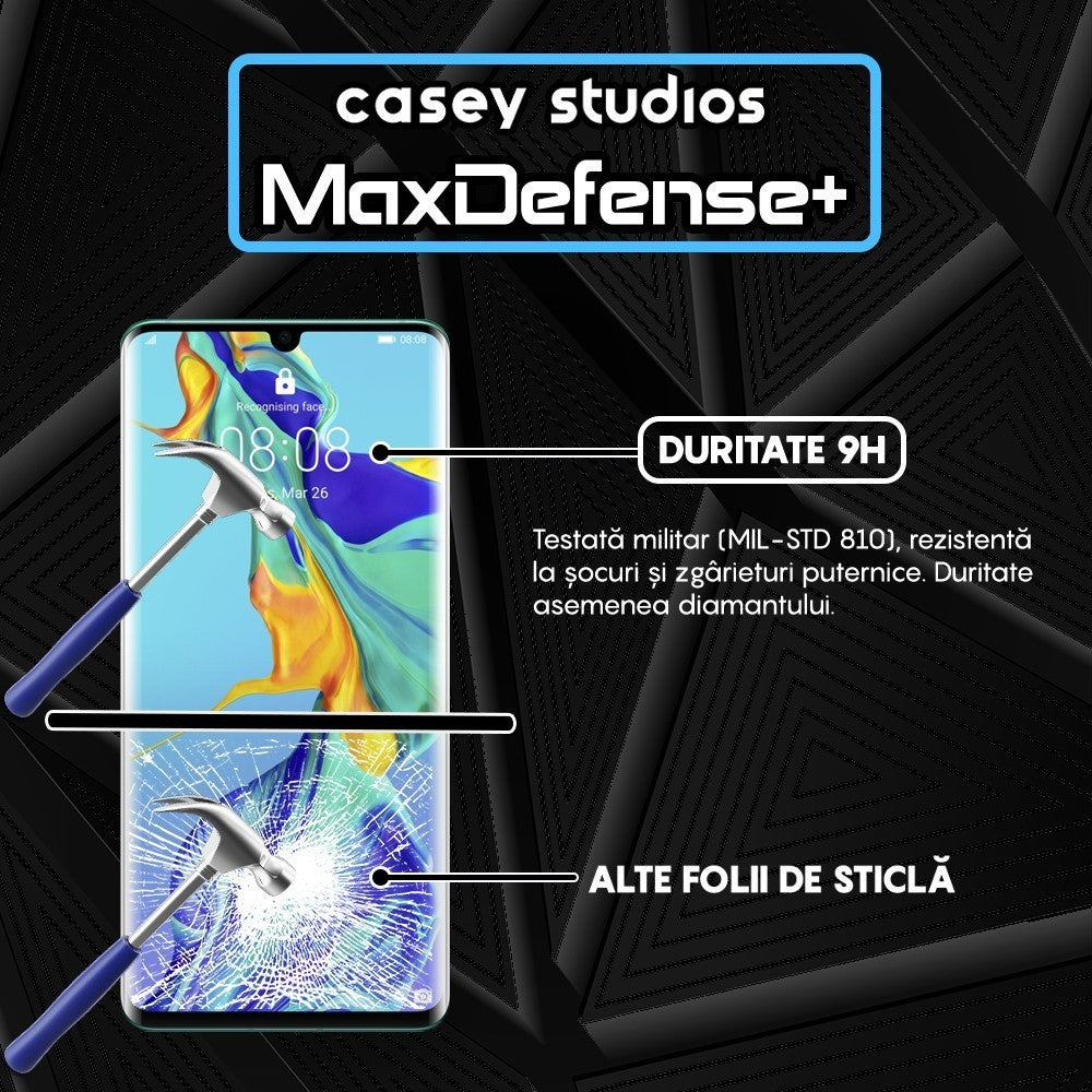 Folie Sticla MaxDefense+ - Huawei P30 Pro/P30 Pro New Edition - Negru
