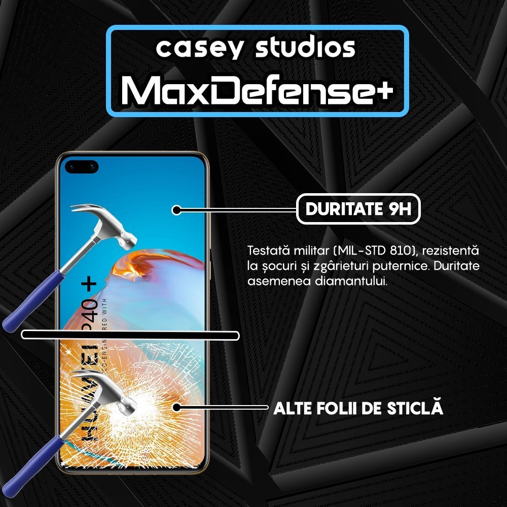 Folie Sticla MaxDefense+ - Huawei P40 Pro/P40 Pro Plus - Negru