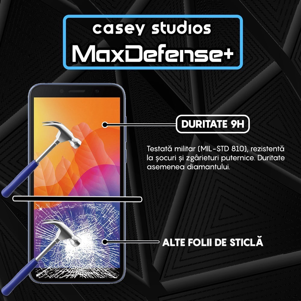 Folie Sticla MaxDefense+ - Huawei Y5p - Negru