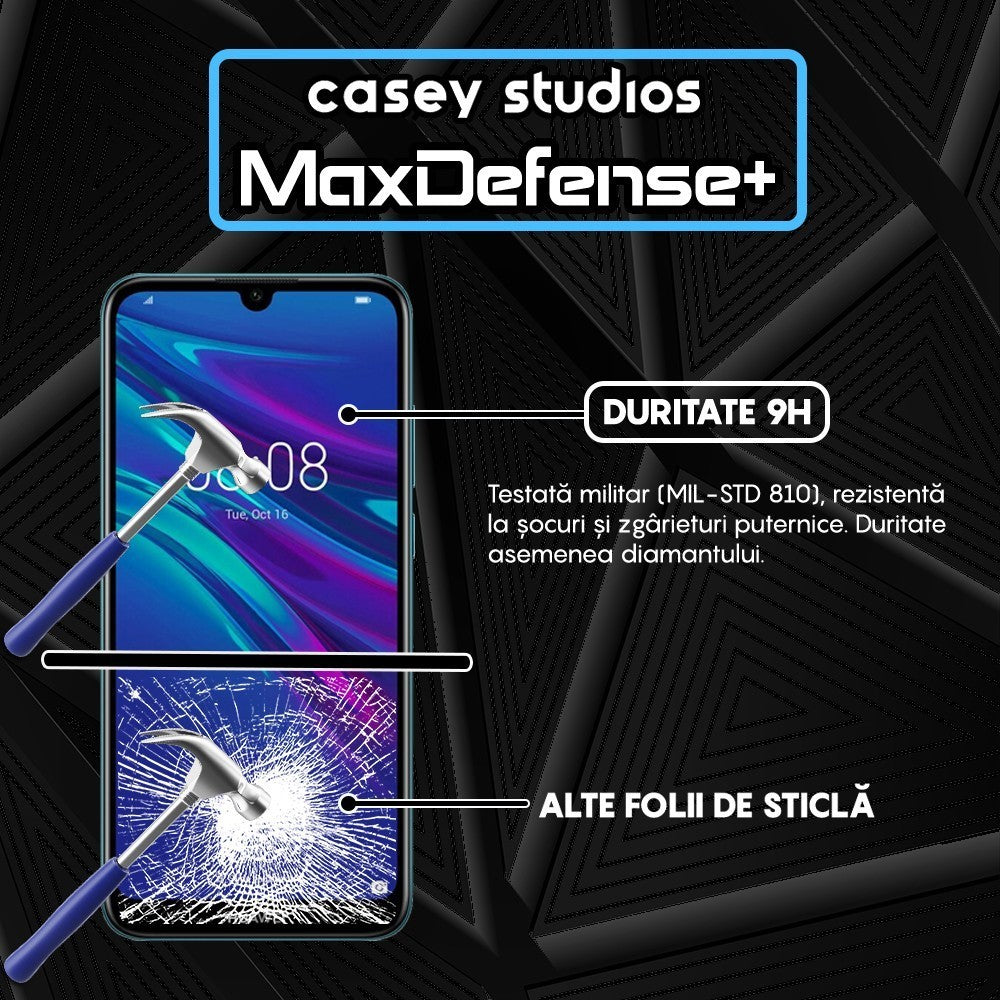 Folie Sticla MaxDefense+ - Huawei Y6 2019/Y6 Pro 2019/Y6p/Honor 8A 2020 - Negru