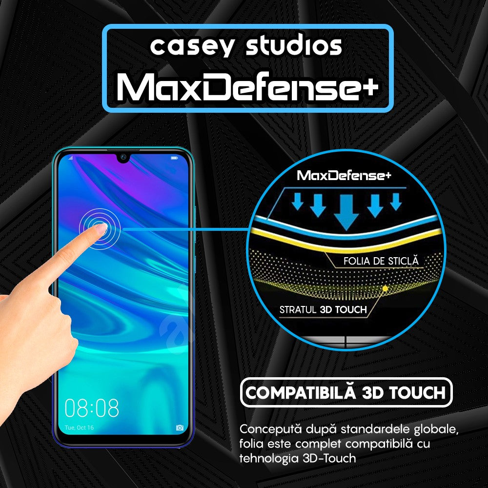 Folie Sticla MaxDefense+ - Huawei Y7 2019/Y7 Prime 2019/Y7 Pro 2019 - Negru