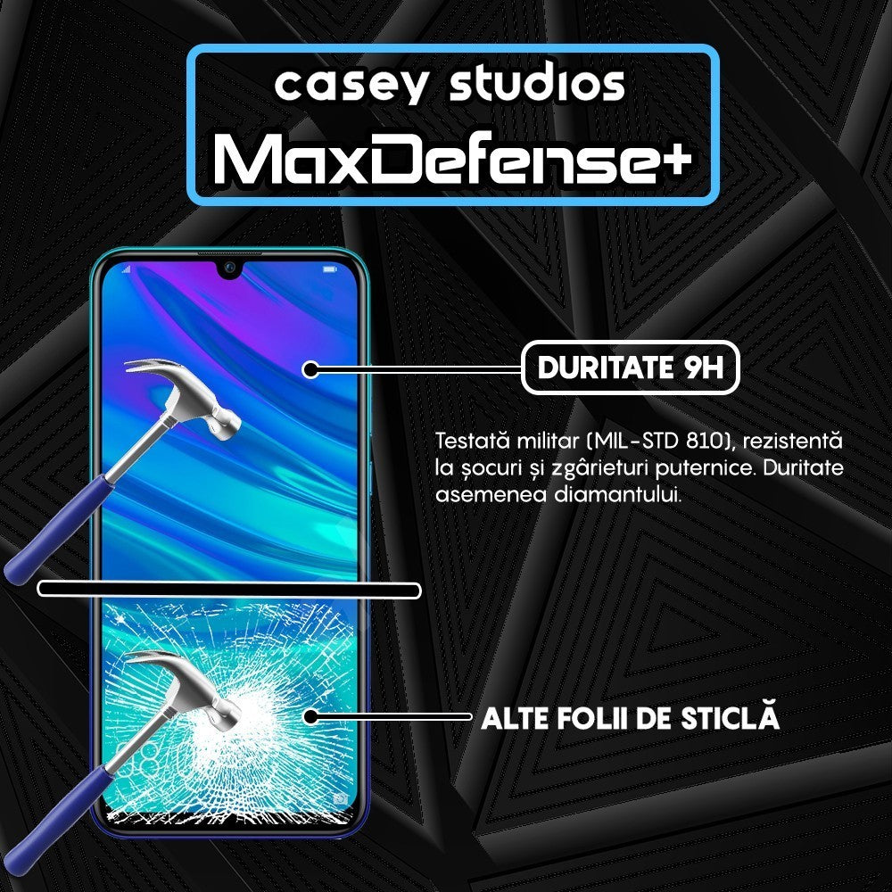 Folie Sticla MaxDefense+ - Huawei Y7 2019/Y7 Prime 2019/Y7 Pro 2019 - Negru