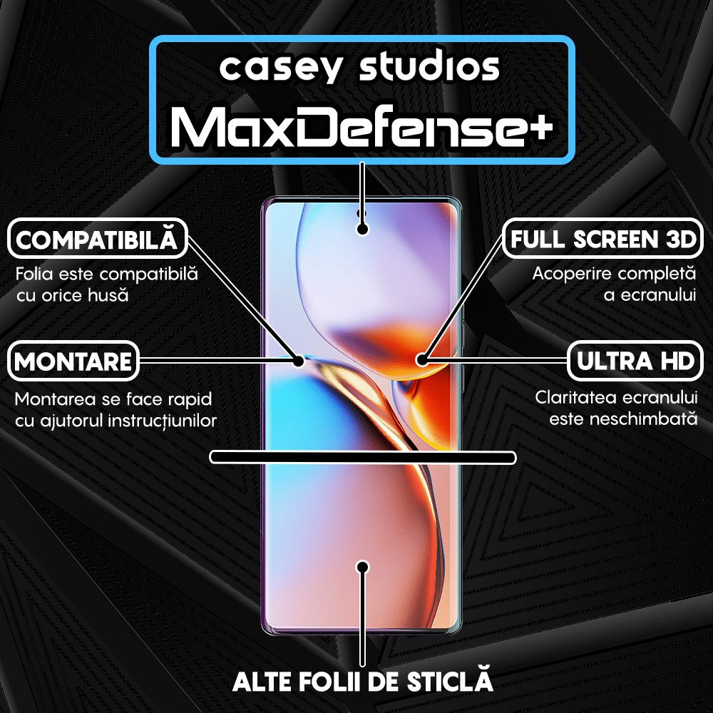 Folie Sticla MaxDefense+ - Motorola Edge 2023 - Negru