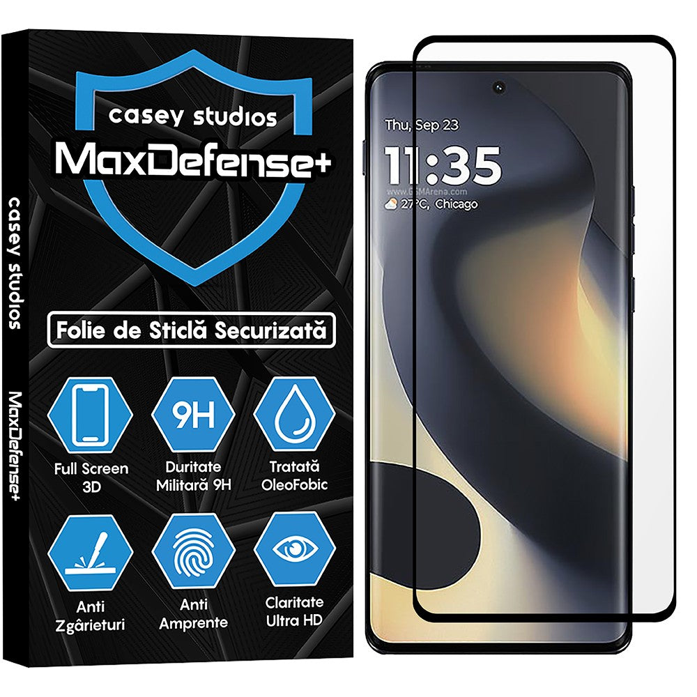 Folie Sticla MaxDefense+ - Motorola Edge 2024 - Negru