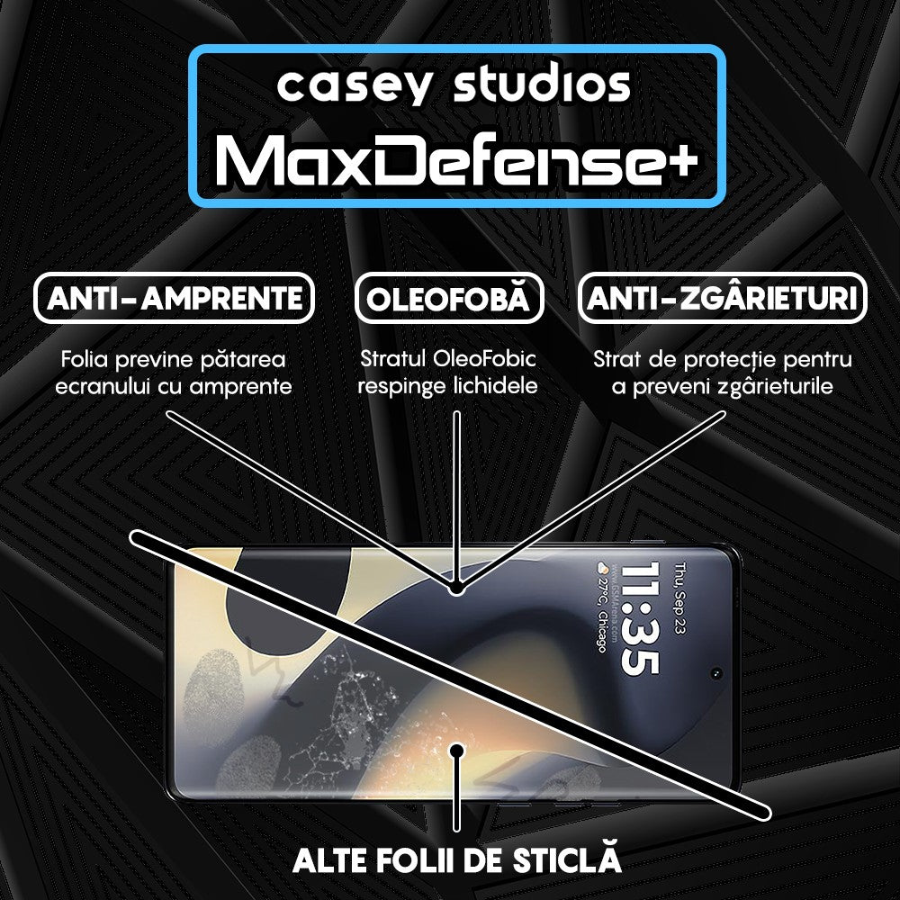 Folie Sticla MaxDefense+ - Motorola Edge 2024 - Negru