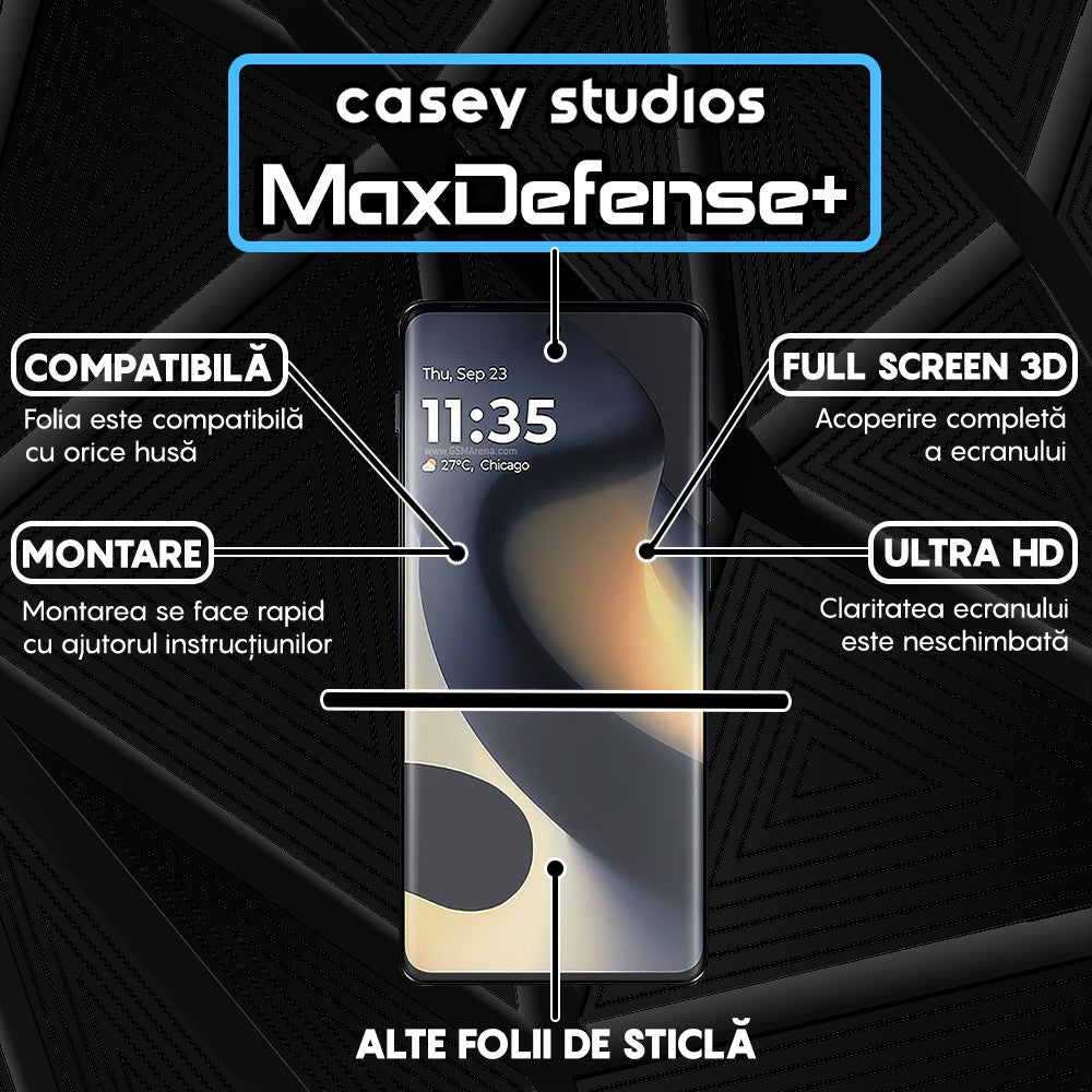 Folie Sticla MaxDefense+ - Motorola Edge 2024 - Negru