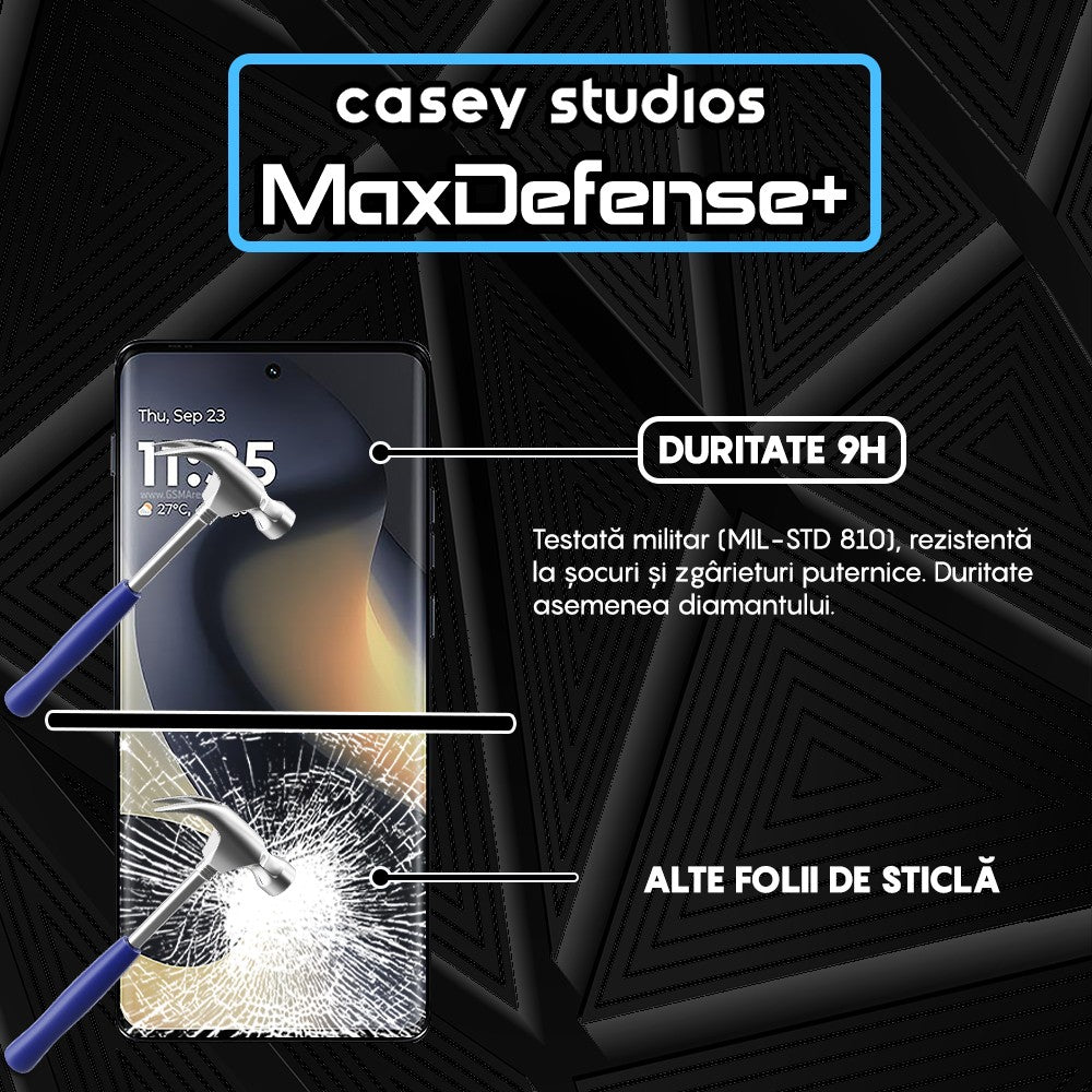 Folie Sticla MaxDefense+ - Motorola Edge 2024 - Negru