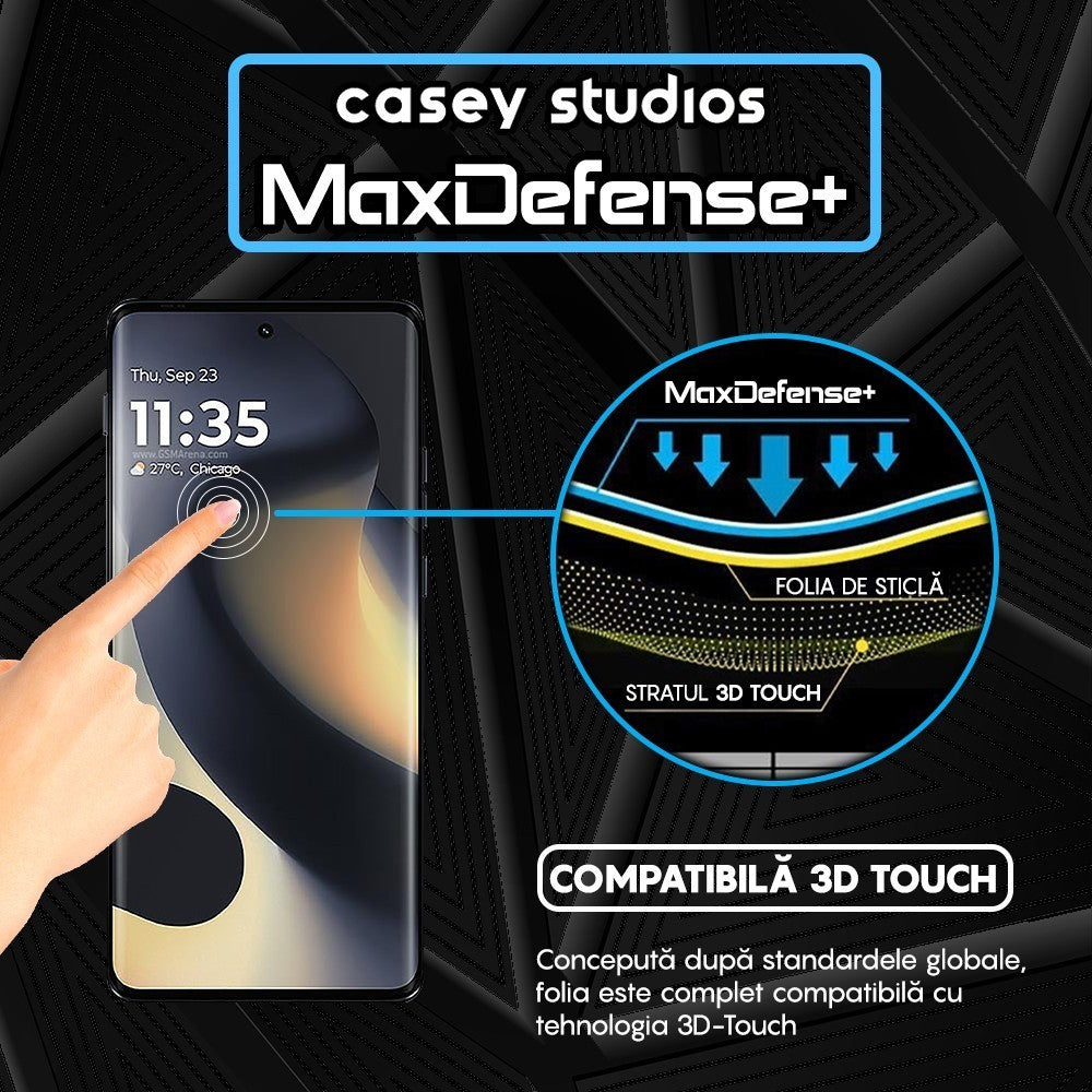Folie Sticla MaxDefense+ - Motorola Edge 2024 - Negru