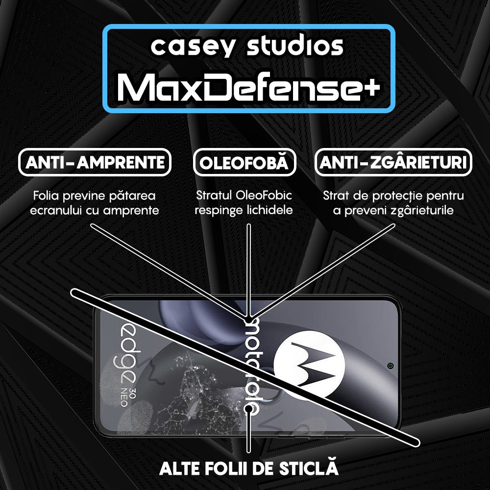 Folie Sticla MaxDefense+ - Motorola Edge 30 Neo - Negru