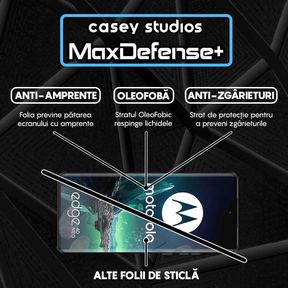 Folie Sticla MaxDefense+ - Motorola Edge 40/Edge 40 Neo - Negru