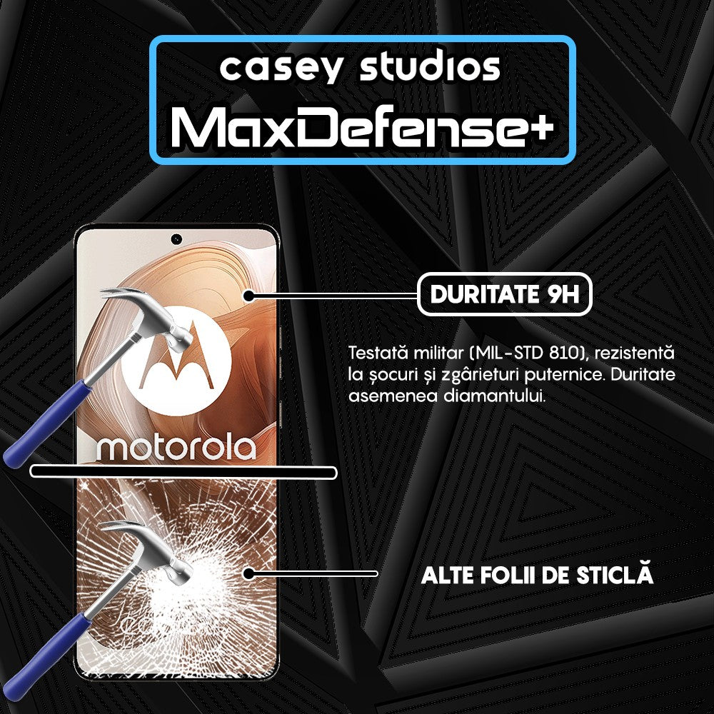 Folie Sticla MaxDefense+ - Motorola Edge 50 Ultra - Negru