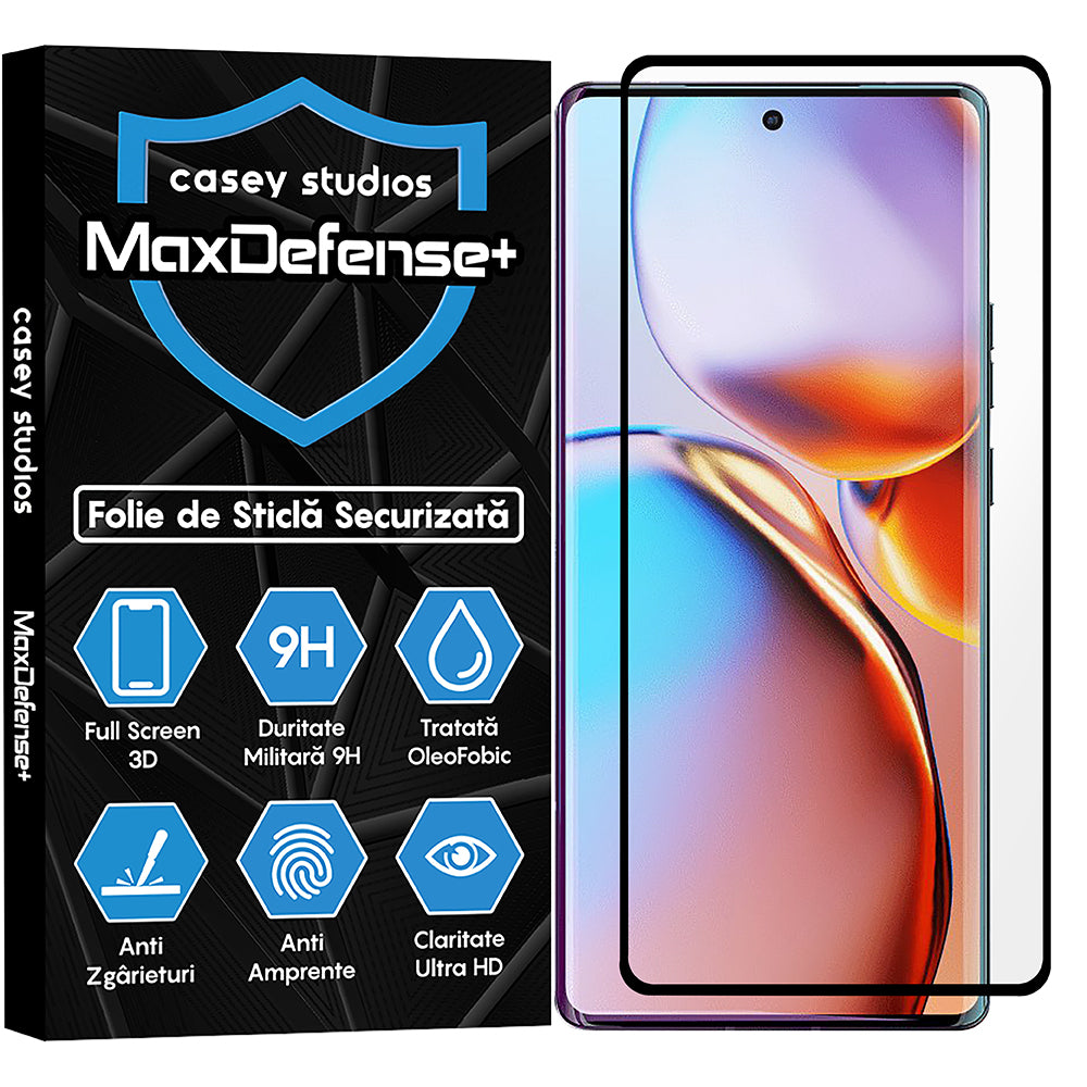 Folie Sticla MaxDefense+ - Motorola Edge Plus 2023 - Negru