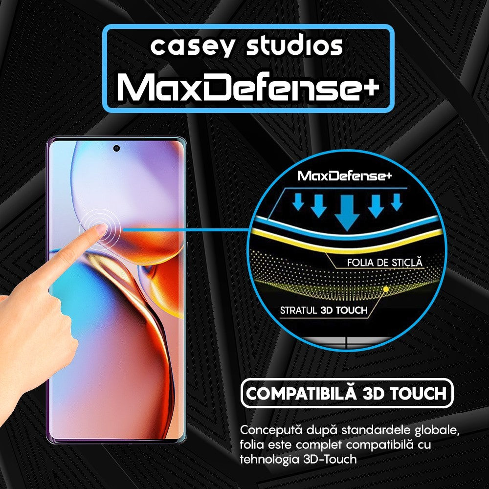 Folie Sticla MaxDefense+ - Motorola Edge Plus 2023 - Negru