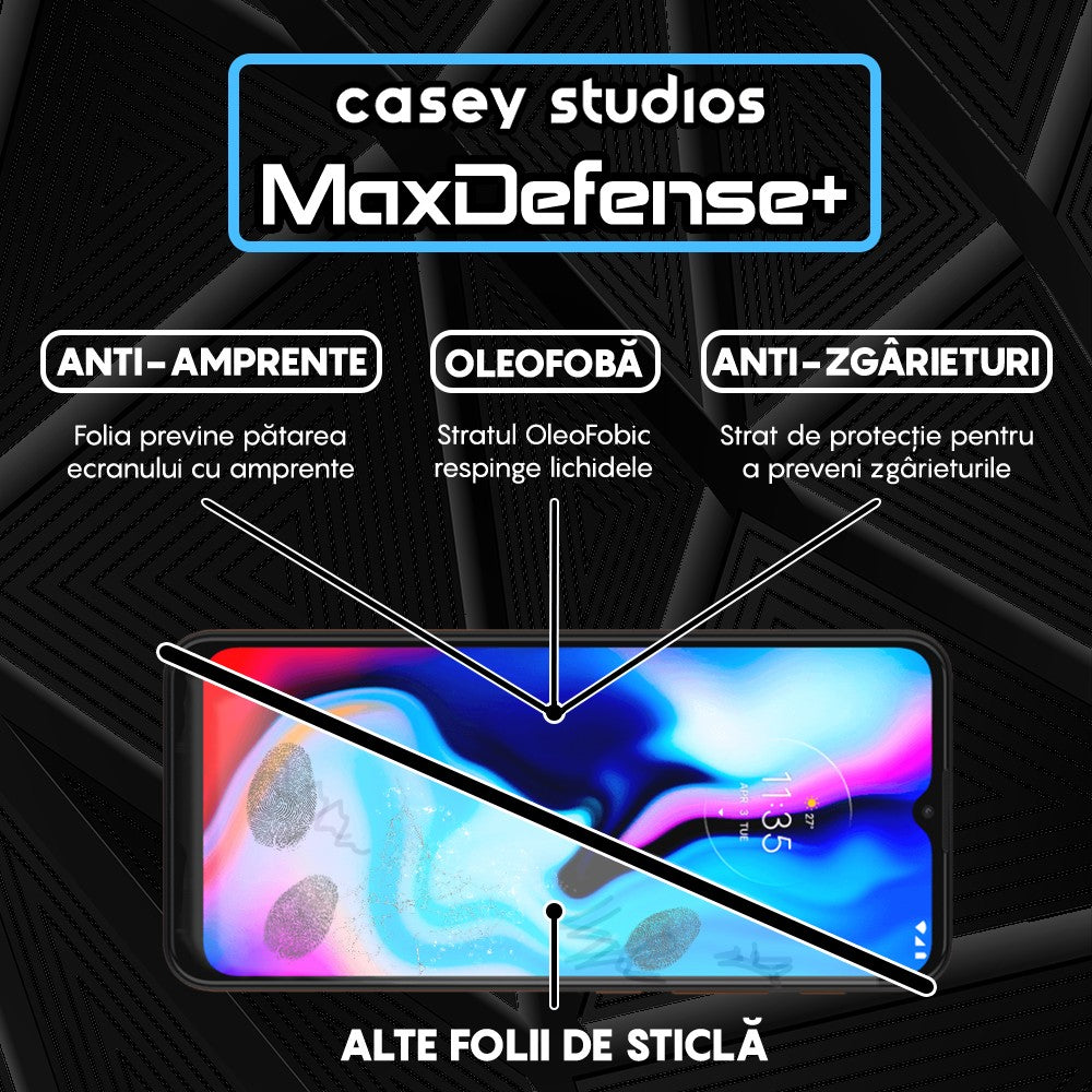 Folie Sticla MaxDefense+ - Motorola Moto E7 Plus/Moto G10/Moto G20/Moto G30/Moto G9 Play - Negru