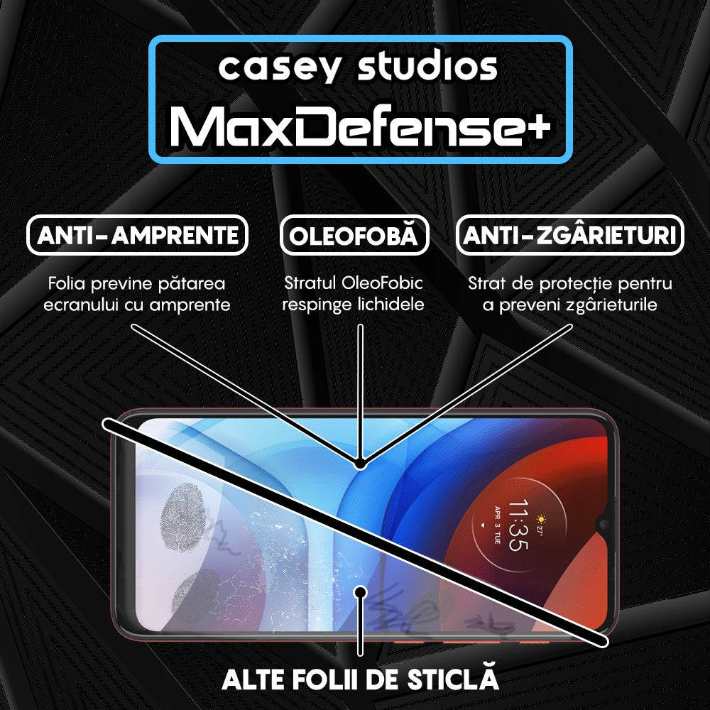 Folie Sticla MaxDefense+ - Motorola Moto E7 Power/Moto E7i Power - Negru