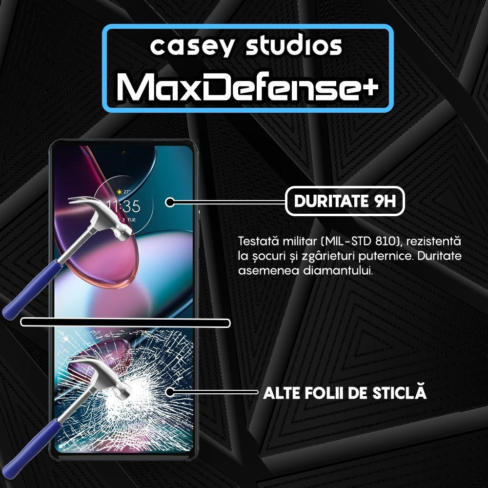 Folie Sticla MaxDefense+ - Motorola Moto Edge X30 - Negru