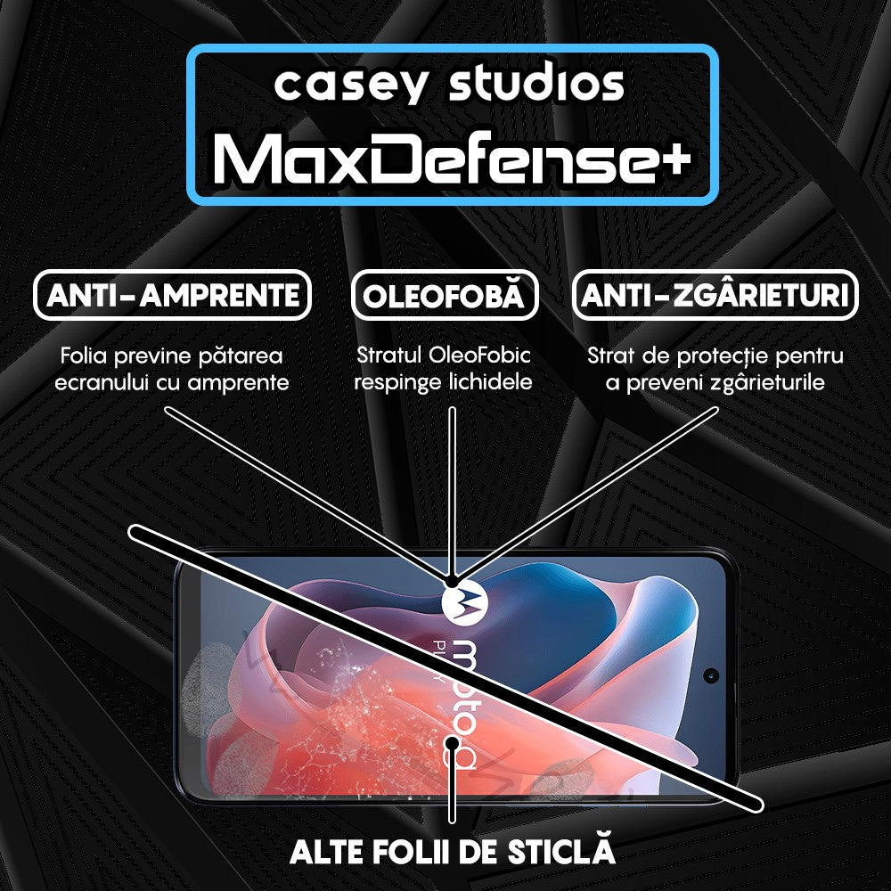 Folie Sticla MaxDefense+ - Motorola Moto G Play 2024 - Negru