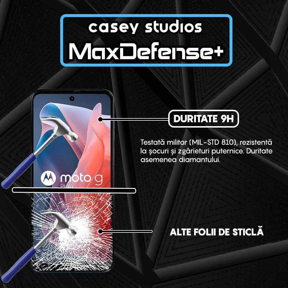 Folie Sticla MaxDefense+ - Motorola Moto G Play 2024 - Negru