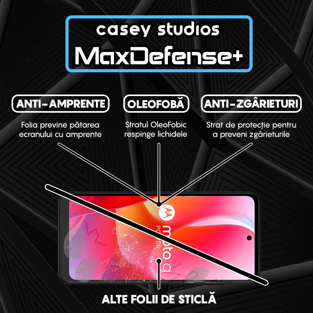 Folie Sticla MaxDefense+ - Motorola Moto G Power 2024 - Negru